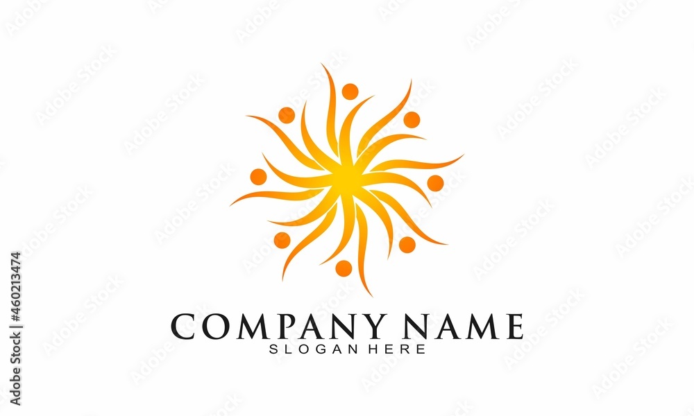 Obraz premium Human group vector logo