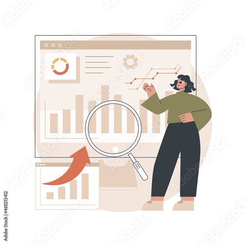 Financial management system abstract concept vector illustration. Control system, open source software, business management tool, financial information, corporate budget planning abstract metaphor.