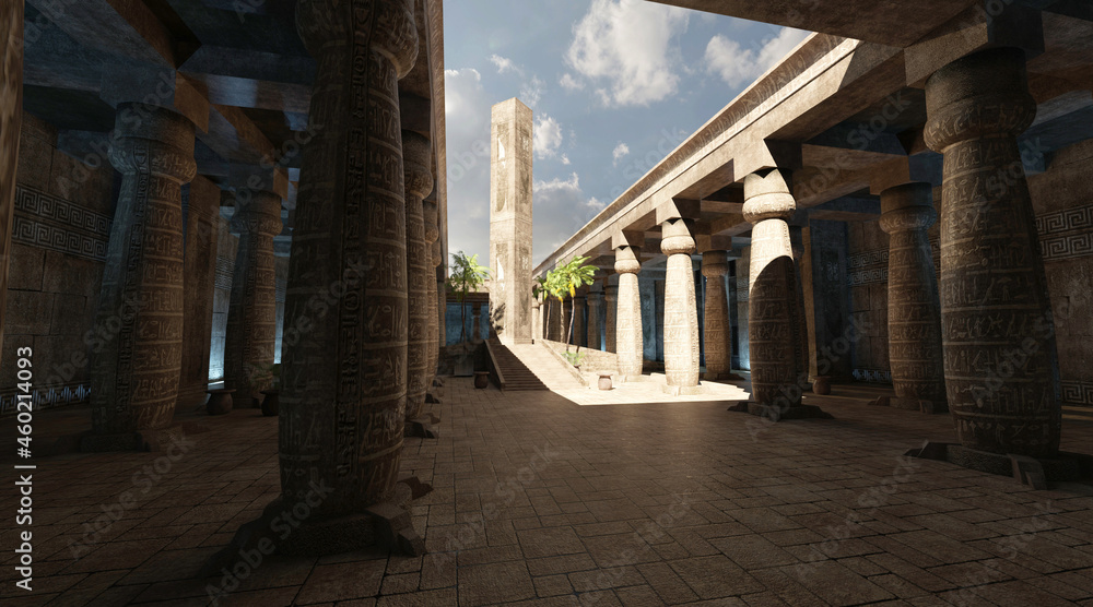 Egyptian Temple 3D Illustration Fantasy Old Kingdom
