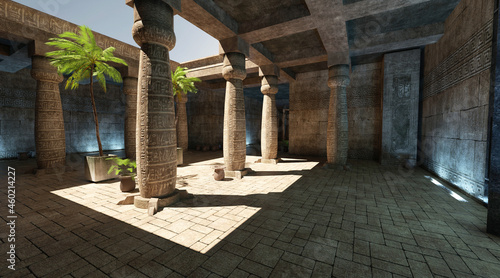 Egyptian Temple 3D Illustration Fantasy Old Kingdom