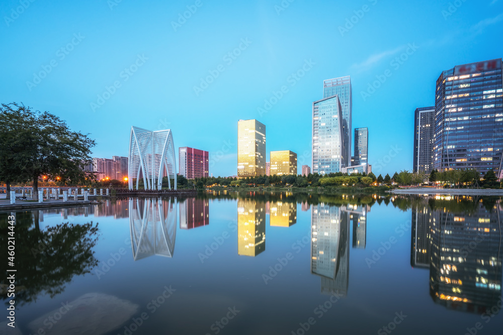 Modern urban architecture landscape in Zibo, China