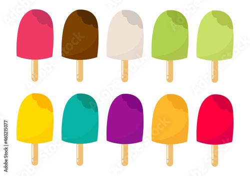 a collection of ice cream designs with different flavors and colors