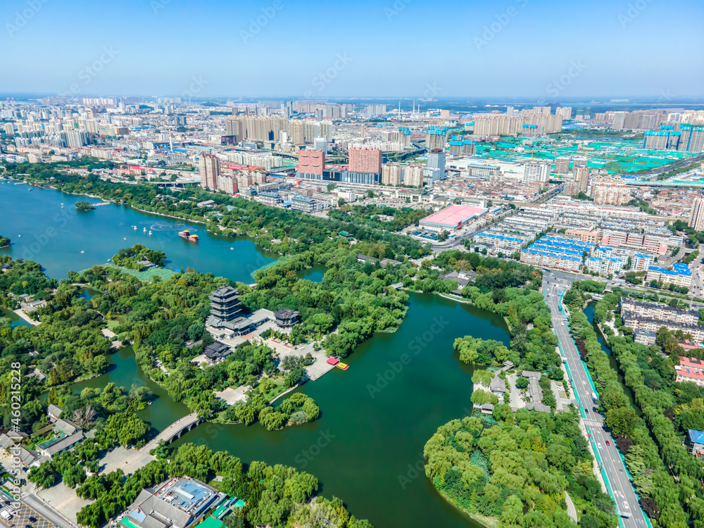 Aerial photography of Jinan Daming Lake Park