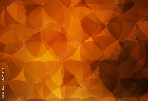 Dark Orange vector polygon abstract backdrop.