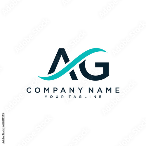 Initial AG logo design. Vector illustration.