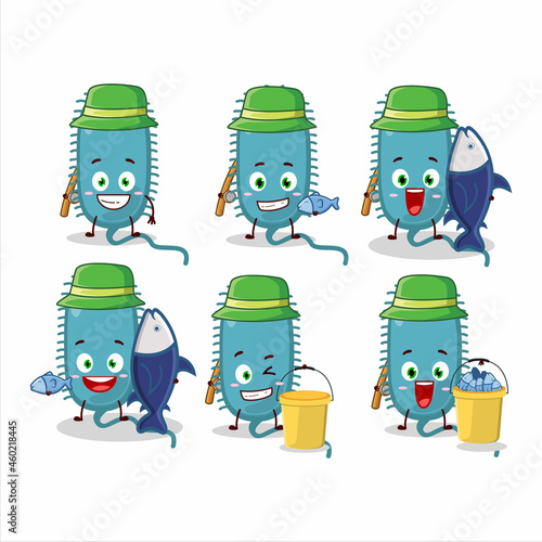 A fisherman minacovirus cartoon picture catch a big fish