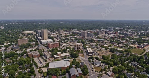 Greenville South Carolina Aerial v6 ascending shot covering cityscape of viola street, hampton, pinckney and downtown neighborhoods - Shot with Inspire 2, X7 camera - May 2021 photo