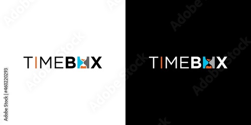 Modern and unique time box logo design