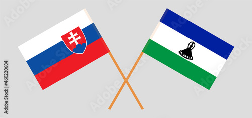 Canvas Print Crossed flags of Slovakia and the Kingdom of Lesotho