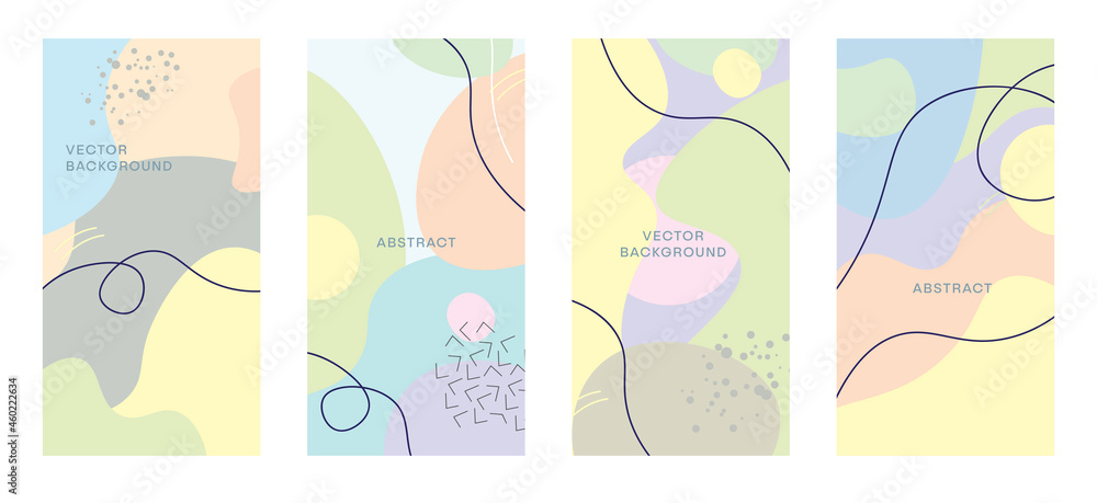 Vector Set of Abstract Background Vertical Stories Social Media Flyer
