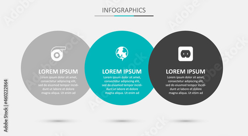 Set Global planet with thunderbolt, Roll adhesive tape and Electrical outlet. Business infographic template. Vector