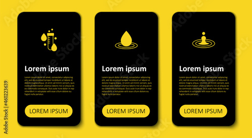Set Water drop, and Test tube with water. Business infographic template. Vector