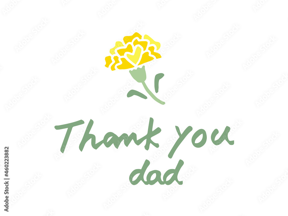 かわいいカーネーションと父の日のthankyouの文字 手書きイラスト素材 Stock ベクター Adobe Stock