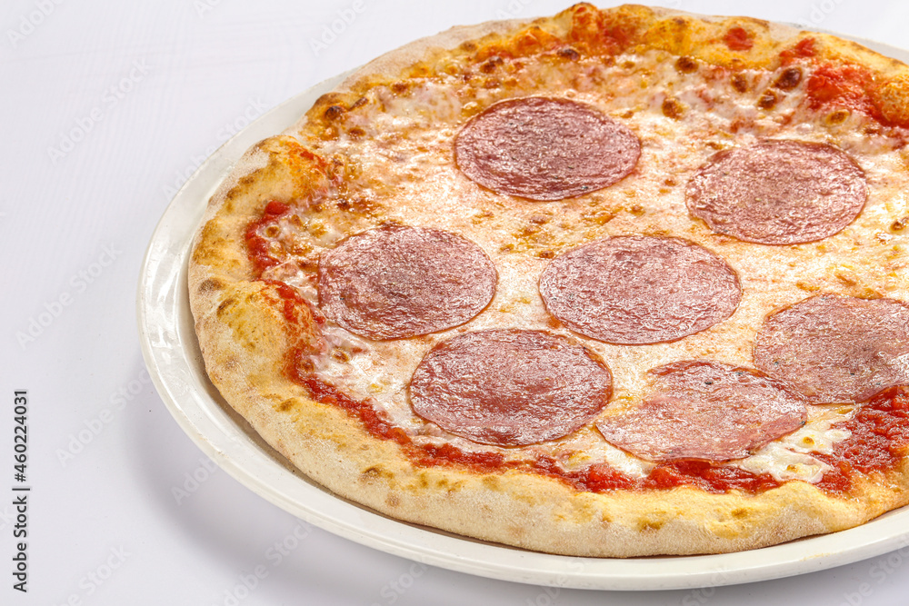 Italian Pizza with sausages and cheese Italian Pizza with sausages and cheese