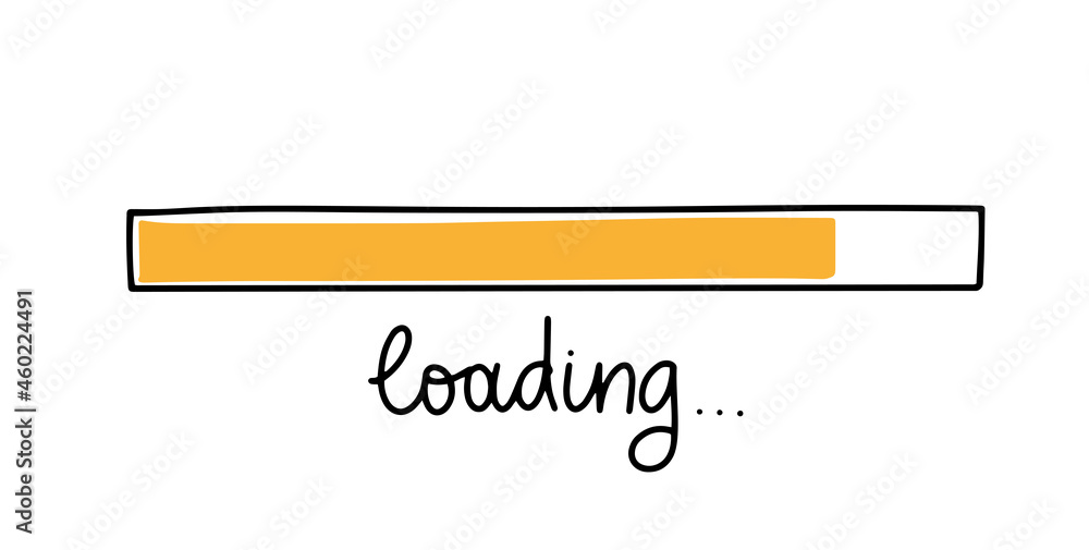 Progress bar in doodle sketch style. Loading icon image. Hand drawn vector illustration. Progress bar in doodle sketch style. Loading icon image. Hand drawn vector illustration.