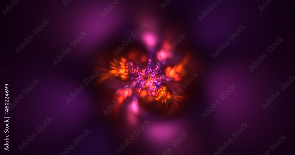 Obraz premium 3D rendering abstract red fractal light background