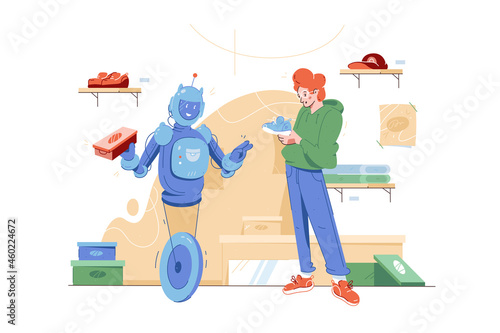 Robot help in choosing shoes