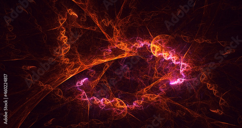 3D rendering abstract fractal light background