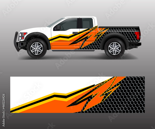 Graphic abstract stripe designs for Truck decal, cargo van and car wrap vector