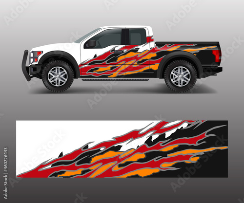 custom livery race rally offroad car vehicle sticker and tinting. Car wrap decal design vector