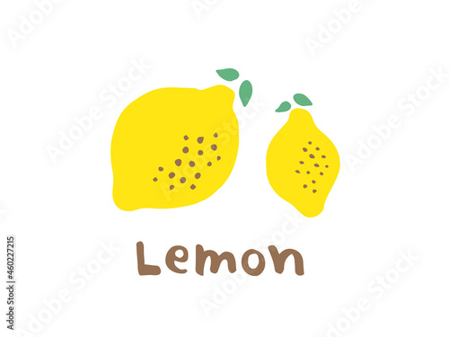 かわいいレモンと文字／手書き文字イラスト