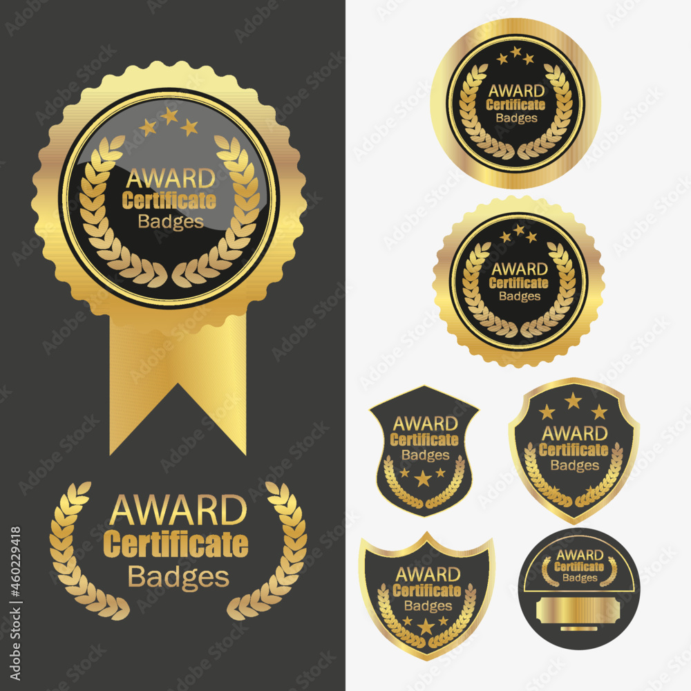 anniversary golden label _ certificate badge