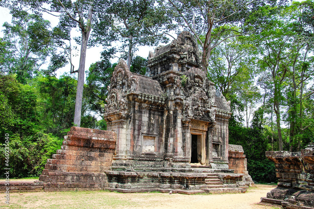Ancient Ta Som Khmer Architecture Cambodia Famous Landmark. Prasat Angkor (Nokor) Wat Temple Complex, Siem Reap. Heritage World Largest Religious Monument
