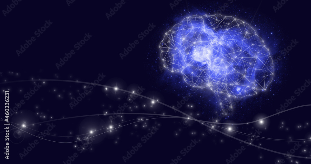 The modern concept of the cyberbrain. AI, Machine learning. Science and artificial intelligence technology, innovation and futuristic. The modern concept of the cyberbrain. AI, Machine learning. Science and artificial intelligence technology, innovation and futuristic.