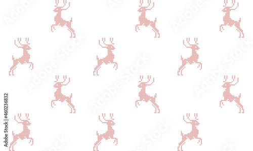 Winter deers seamless pattern. Vector illustration. Background for wallpaper, packagings, postcard, birthday, textiles, paper, holiday, etc.