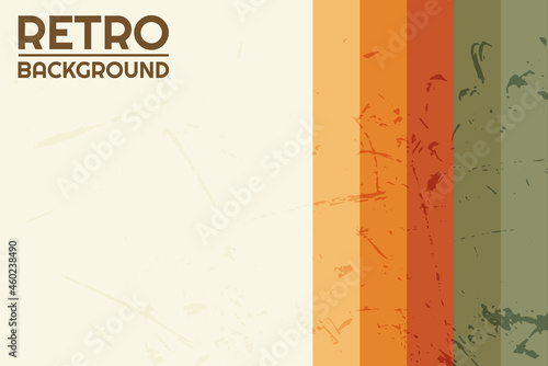 Vintage stripes retro banner background. Colorful grunge line. Vector illustration 