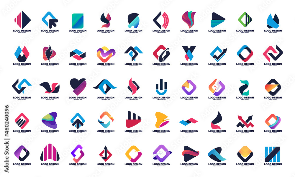 stock illustrator abstract set best collection eye catching logo company business and corporate colorful design