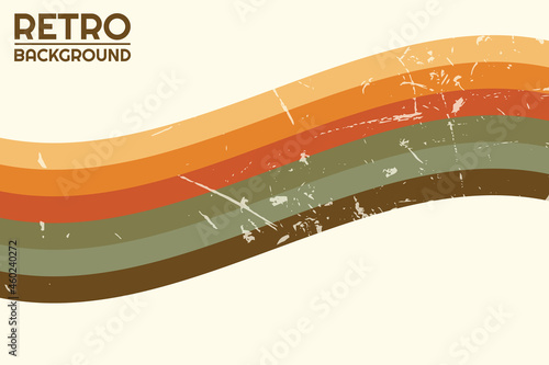 Vintage stripes retro banner background. Colorful grunge line. Vector illustration 