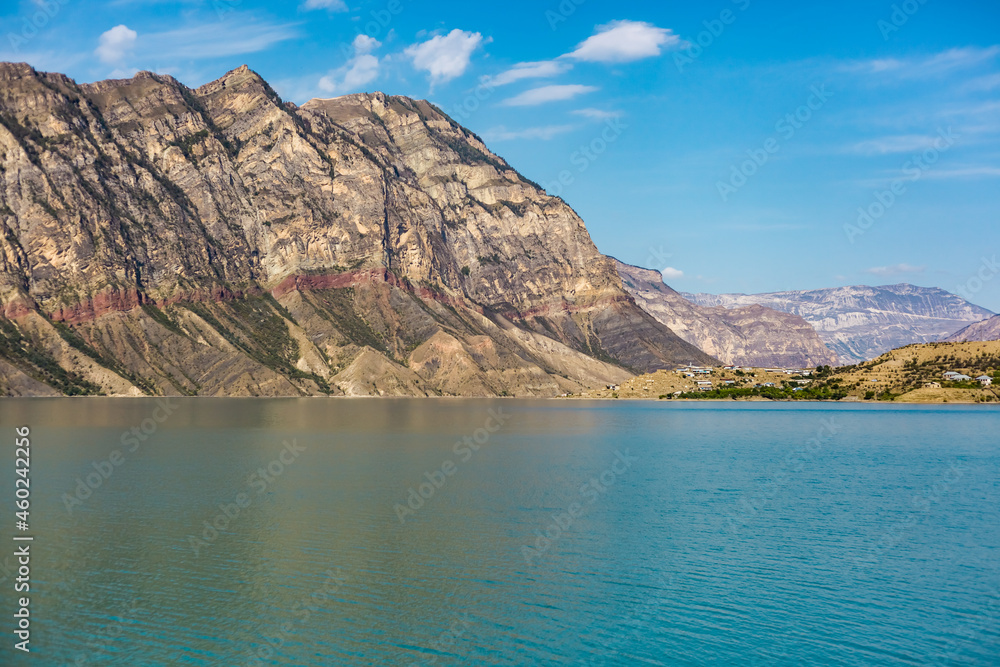 beautiful lake rocky mountains and blue sky beautiful lake rocky mountains and blue sky