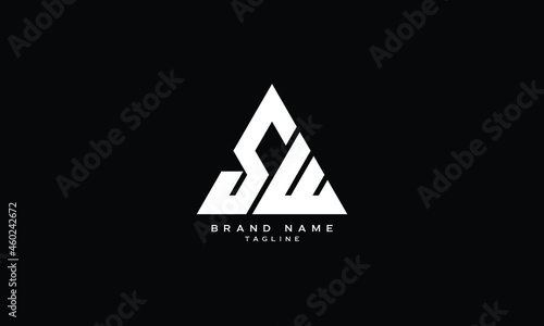 SW, WS, Abstract initial monogram letter alphabet logo design