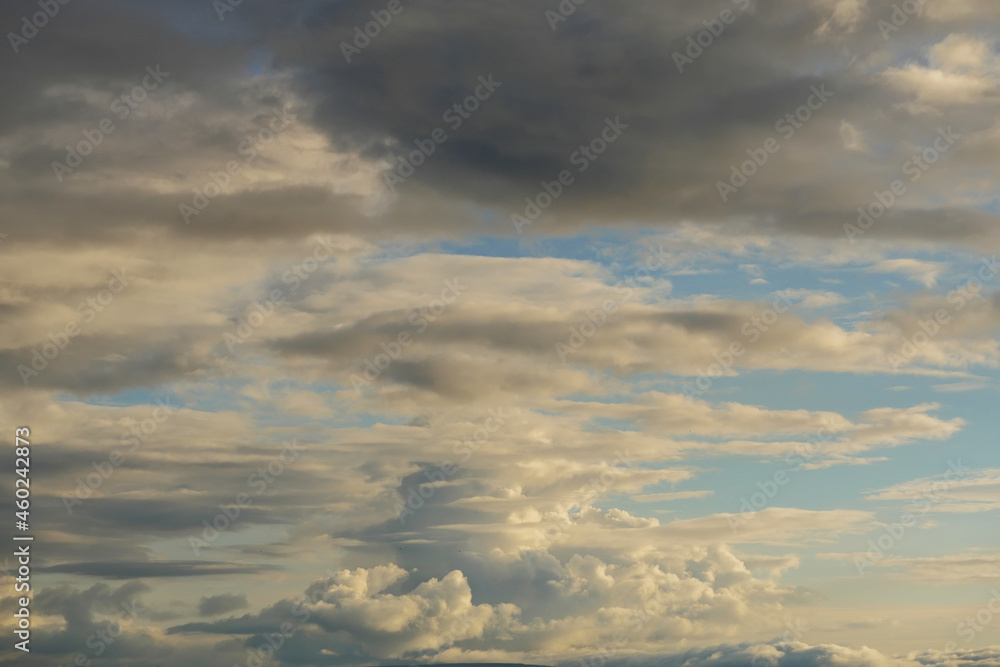 Fototapeta premium Dramatic blue cloudy sky. Nature background.