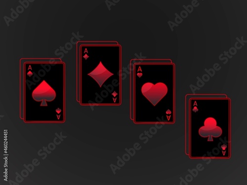 card poker. card playing, neon cards
