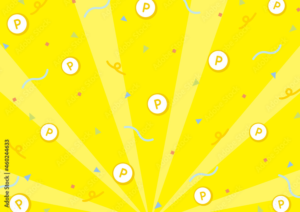ポイントコインと紙吹雪が舞うかわいいポップ背景 Point Coin Background Cute Stock Vector Adobe Stock