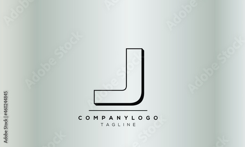 Abstract Letter Initial J Vector Logo Design Template