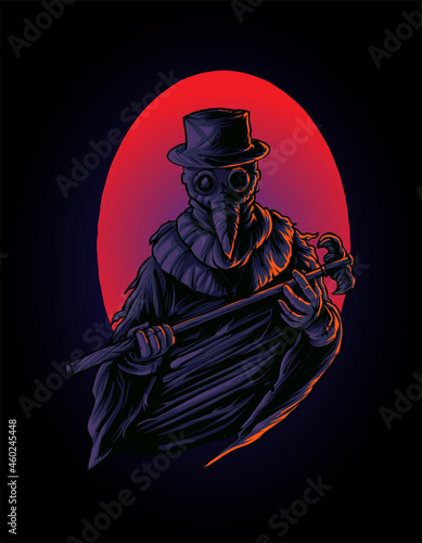plague doctor Illustration  premium vector