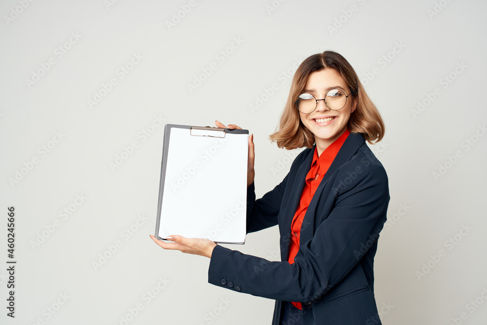 Businesswoman with glasses executive Studio Professional Businesswoman with glasses executive Studio Professional