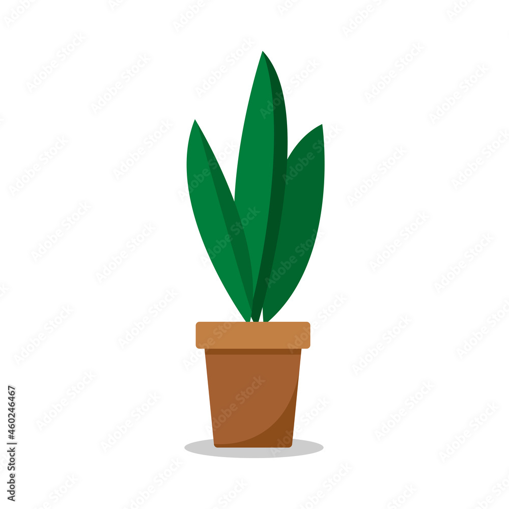 Houseplant. Vector illustration in flat style, isolated on a white background. Houseplant. Vector illustration in flat style, isolated on a white background.
