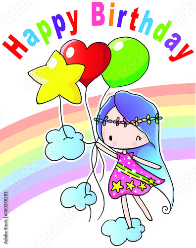 vector cartoon kids happy birthday card