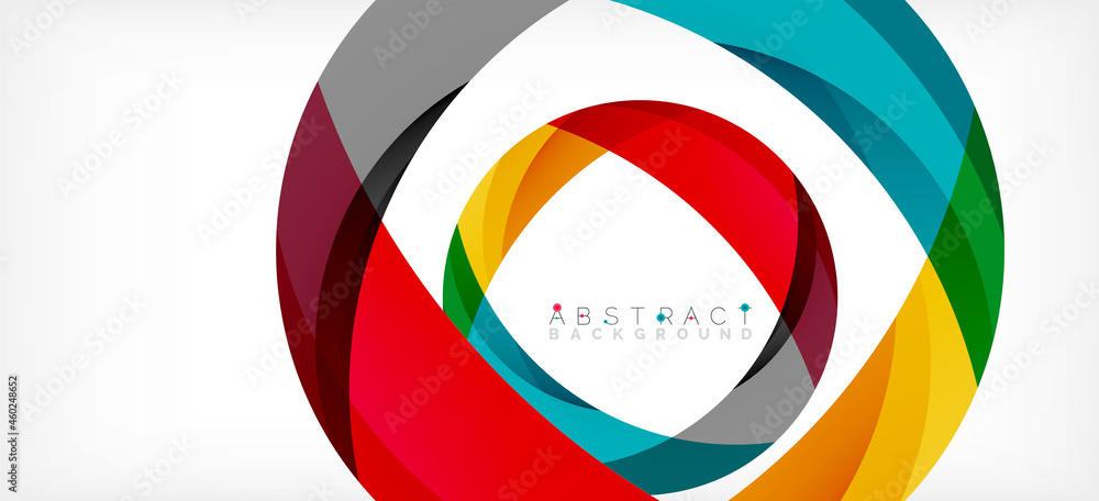Geometric abstract background. Circle created with overlapping color shapes. Vector Illustration For Wallpaper, Banner, Background, Landing Page Geometric abstract background. Circle created with overlapping color shapes. Vector Illustration For Wallpaper, Banner, Background, Landing Page