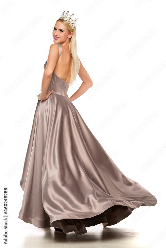 Young lady with tiara and evening dress Young lady with tiara and evening dress