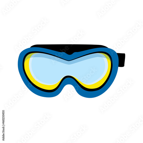 Blue diving mask. Diving mask isolated on white background.