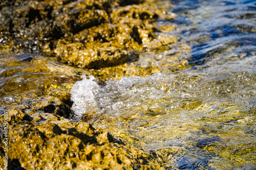 water hitting the rocks , the sea waves , the Adriatic Sea © Laslo