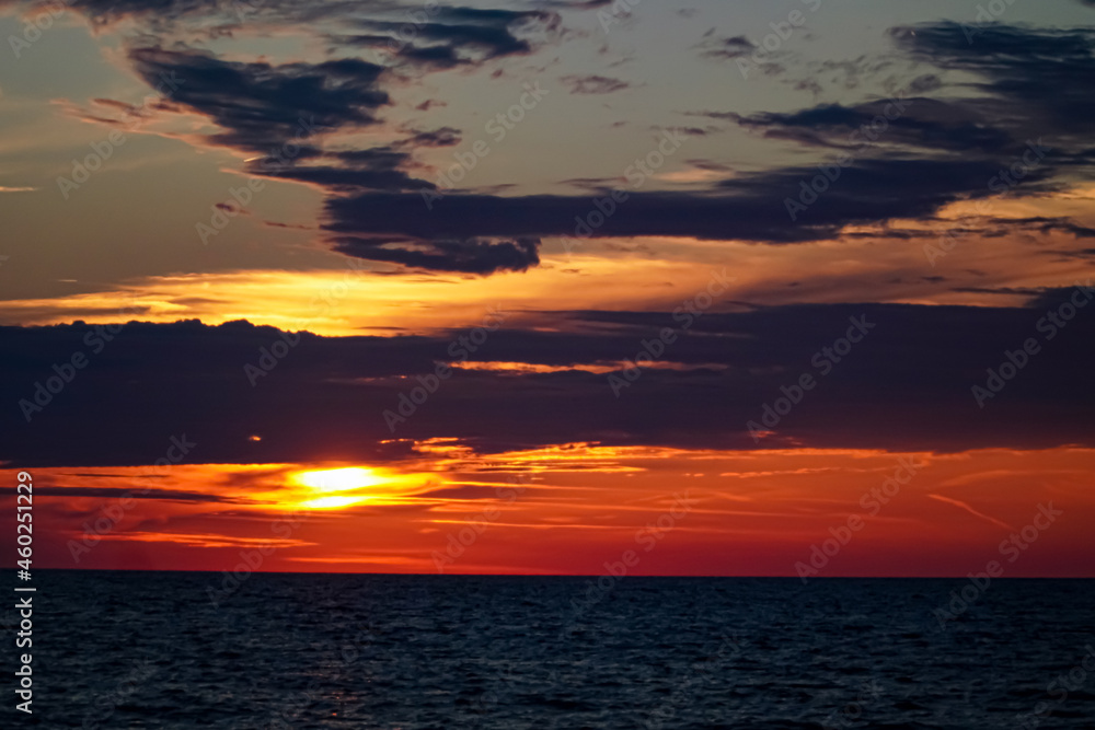 Amazing sea sunset, Nature landscape background , Adriatic Sea	