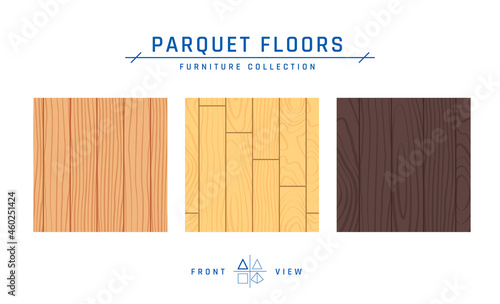 Types of flooring in flat style, vector
