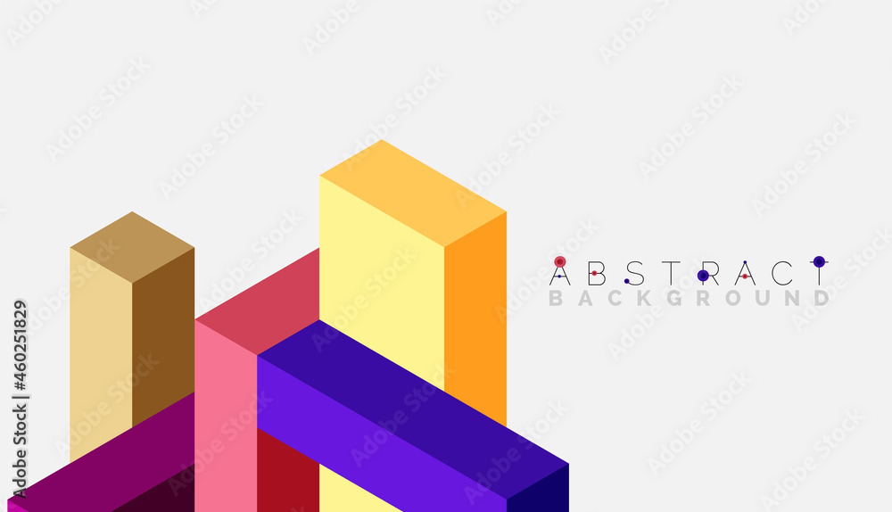 Abstract background. 3d cubes, cubic elements and blocks. Techno or business concept for wallpaper, banner, background, landing page