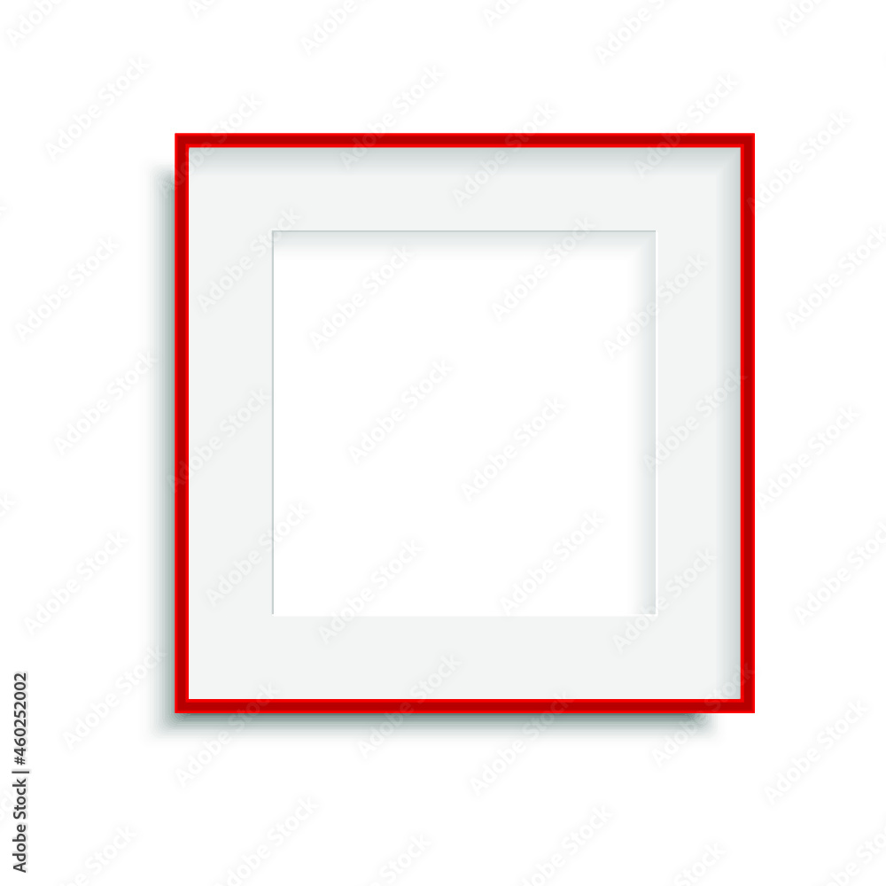 Realistic red poster frame isolated on a white background. 3d illustration Realistic red poster frame isolated on a white background. 3d illustration